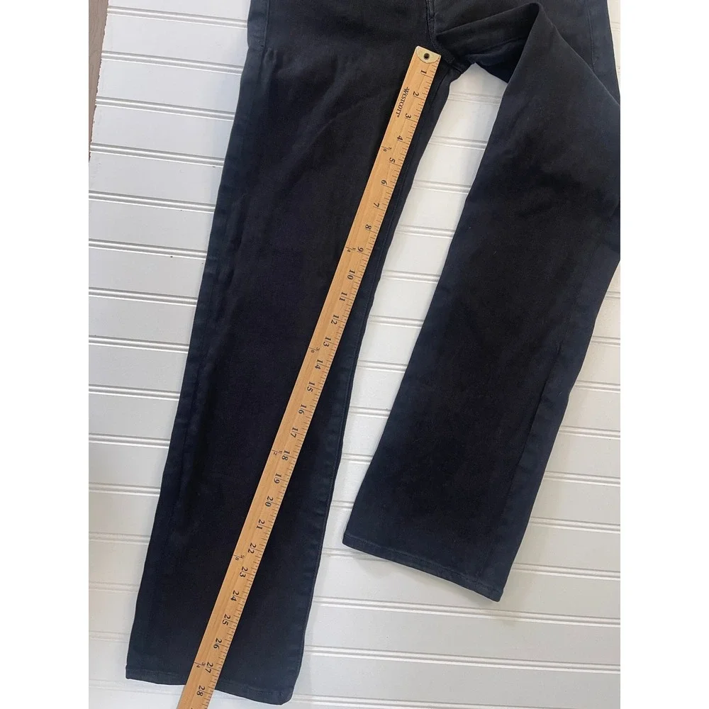 Good American Good Straight Jeans Black High Rise Straight Leg Size 0 25